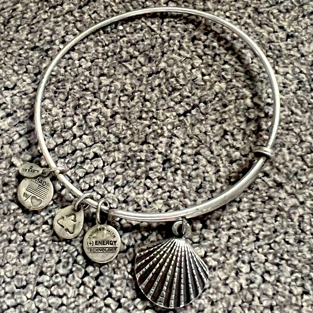 Authentic Alex and Ani Silver tone Seashell Bracelet